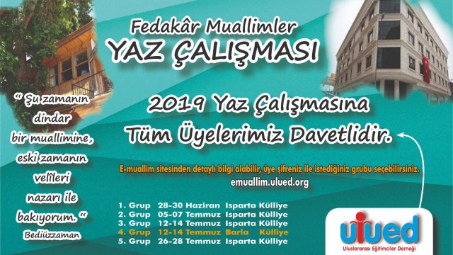 Ulued "Fedakâr Muallimler" Yaz Çalışmaları bu sene 600 kişiyle yapılacak
